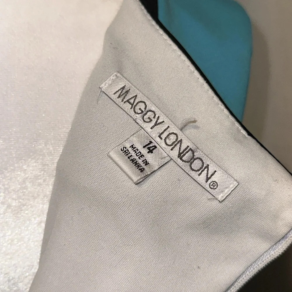 Maggy London colorblock sleeveless sheath dress size 14 - Picture 3 of 4